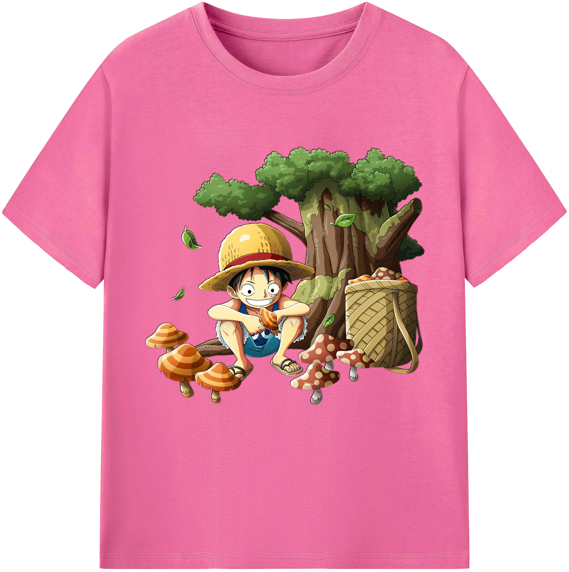 ワンピース モンキー・D・ルフィ ONE PIECE Monkey D. Luffy レディースカジュアルプリントTシャツ（綿100％）